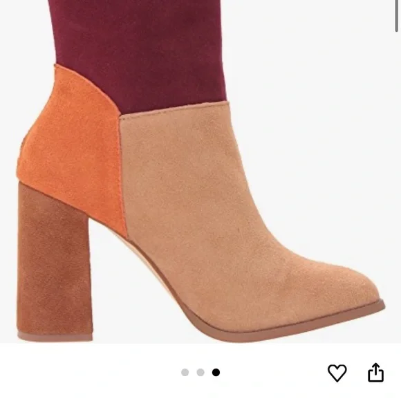 Chinese Laundry Classic Color Block Mod Mid Calf Boot, Camel Multi Suede so cool - Picture 14 of 15